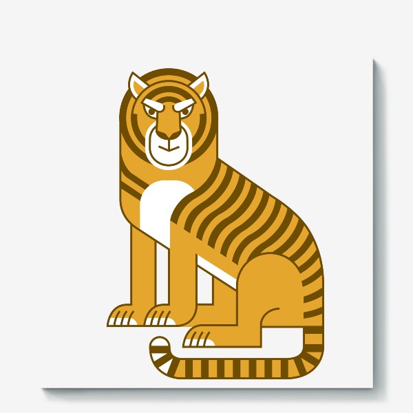 Холст «Сидящий тигр. Символ 2022 года по Лунному календарю»