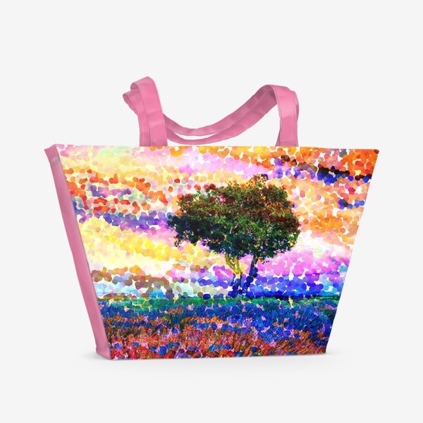 Пляжная сумка «Пуантилизм дерево1»