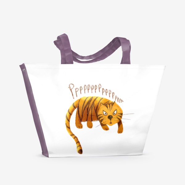 Пляжная сумка «Новый год - Год тигра - Прикольный тигр - Рррррр »