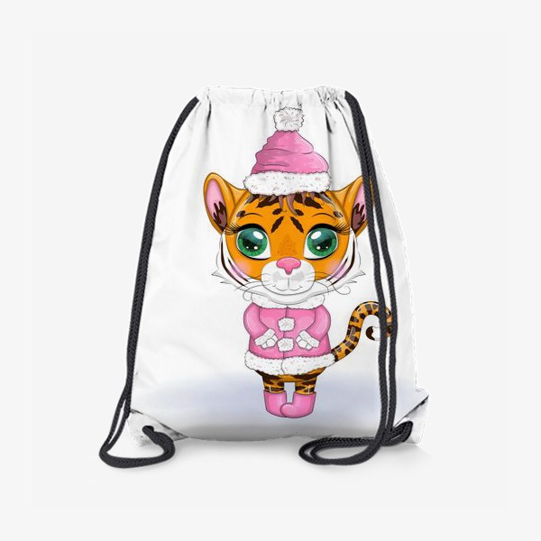 Рюкзак «Тигр девочка в розовой шубке. Новый год 2022»
