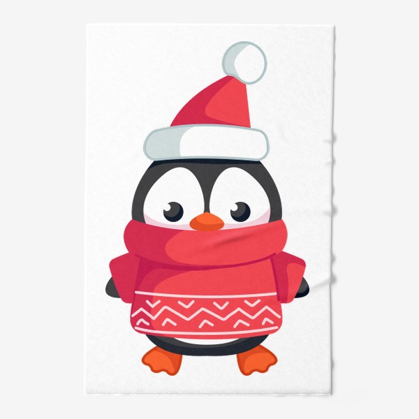 Полотенце «Пингвин в красном свитере»