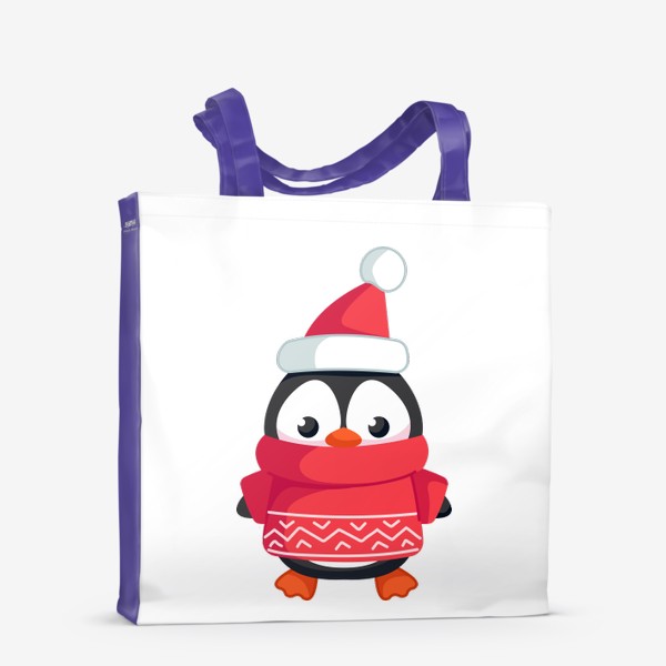 Сумка-шоппер «Пингвин в красном свитере»