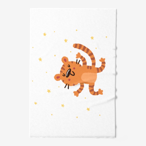 Полотенце «Веселый тигр танцует. Звезды. Год тигра. Новый год 2022»