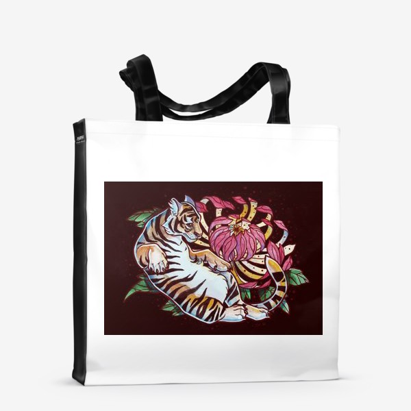 Сумка-шоппер «Тигр и хризантема»