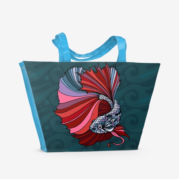 Пляжная сумка «Рыбка Петушок (Бойцовая рыбка, Сиамский петушок)»