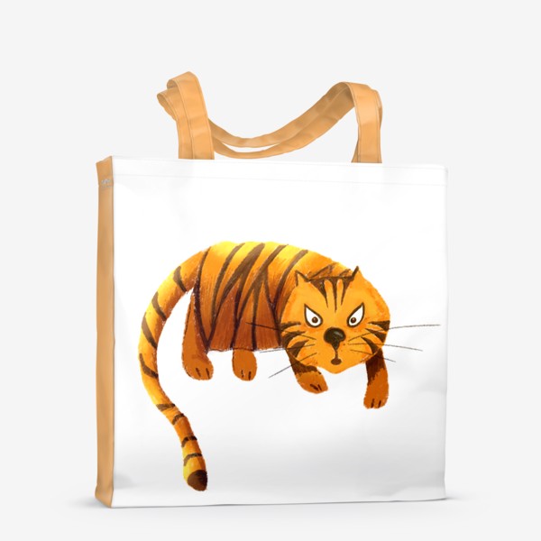 Сумка-шоппер «Страшный тигр - Новый год 2022 - Смешной тигр - Сердитый тигр»