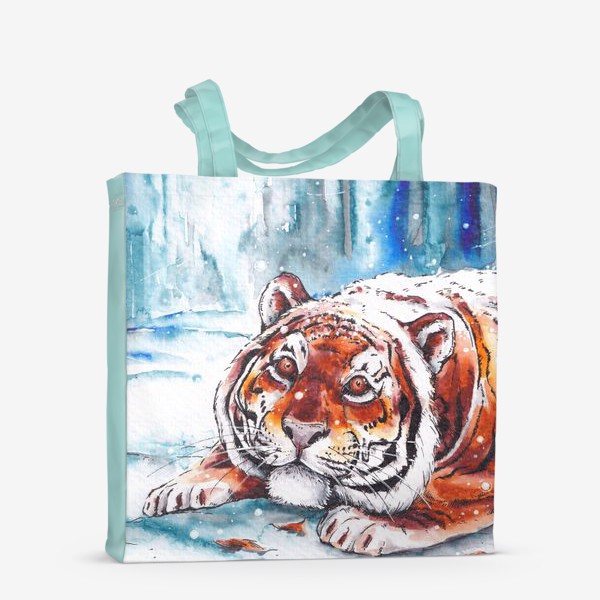 Сумка-шоппер «Тигр и снежинки. Зима. Символ 2022 года »