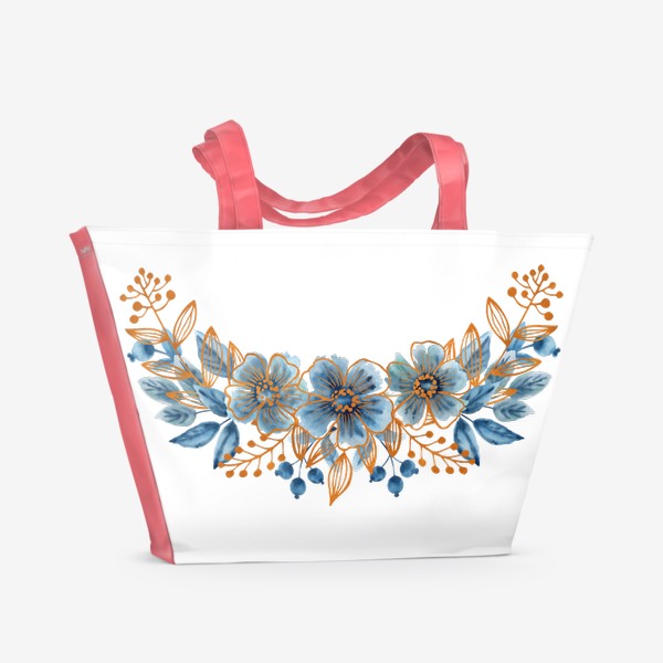 Пляжная сумка «Абстрактные цветы»