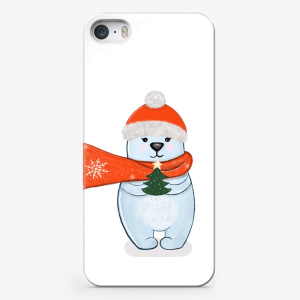 Чехол iPhone «медвежонок с елкой»