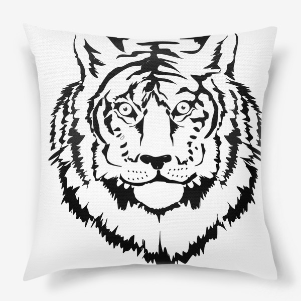 Подушка «Тигр черно-белый»