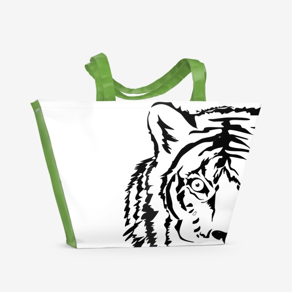 Пляжная сумка &laquo;Тигр черно-белый&raquo;