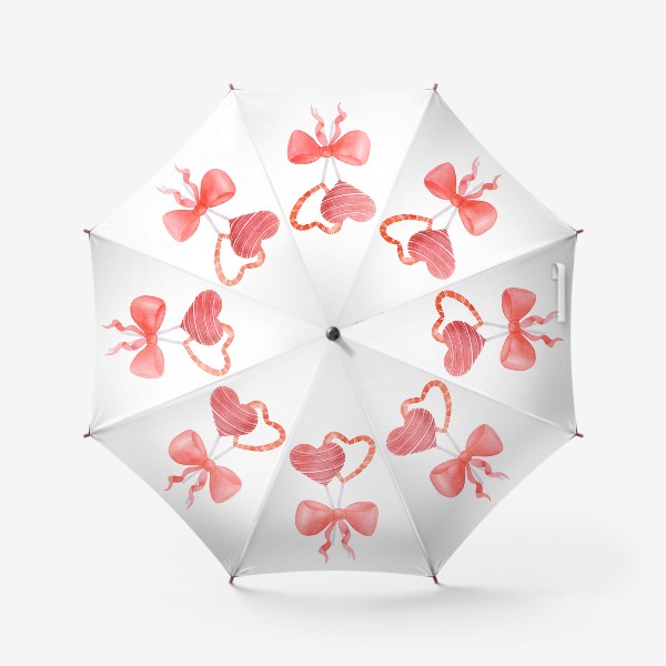 Зонт «Сердечки чупа чупсы с бантиком - День святого валентина - Любовь»