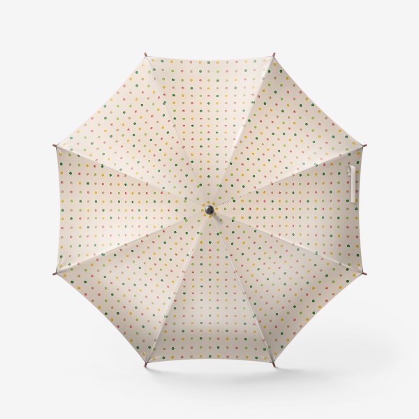 Зонт &laquo;Цветной акварельный горошек на бежевом&raquo;
