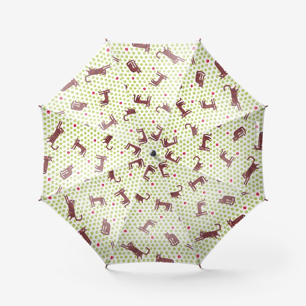 Зонт «ТИГР в конфетти на белом фоне»