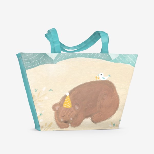 Пляжная сумка «День рождение медвежонка»