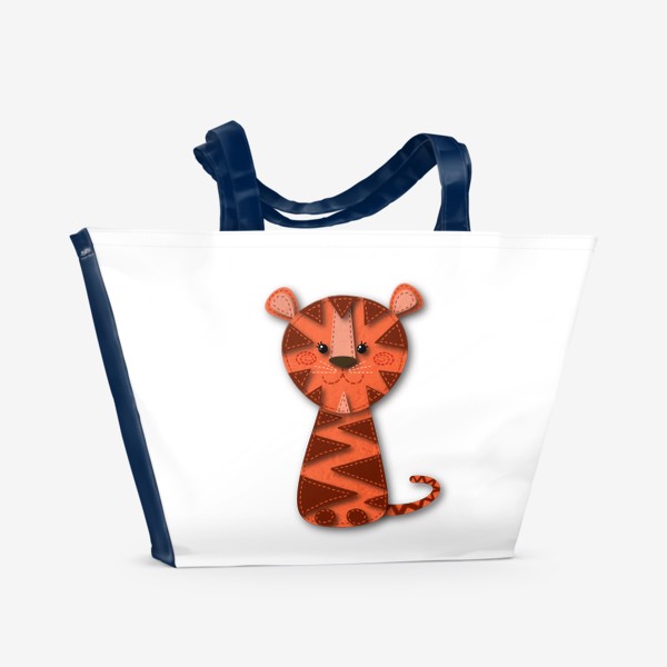 Пляжная сумка «Милый тигрёнок из флиса»