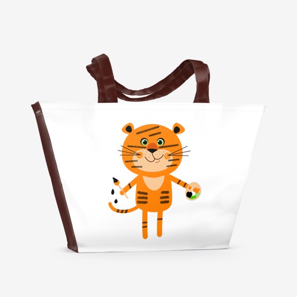 Пляжная сумка «Тигр-художник »