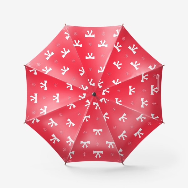 Зонт «Рождественский паттерн.  Банты со снежинками»