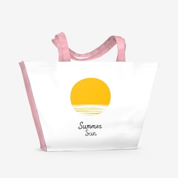 Пляжная сумка « «Желтое солнце. Лето, солнце, природа. Векторные иллюстрации, изолированные на белом фоне. Ручной работы. »»