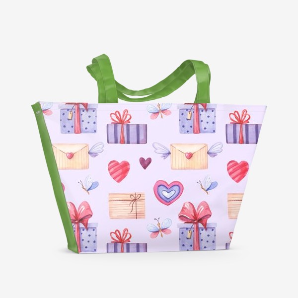 Пляжная сумка «День влюбленных. Сиреневое настроение»