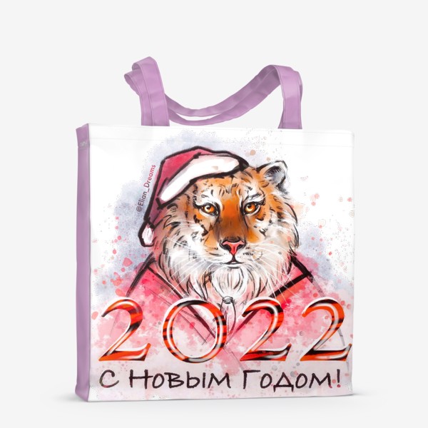 Сумка-шоппер «Тигр - Дед Мороз»