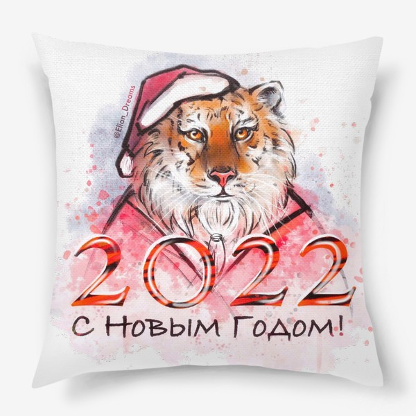 Подушка «Тигр - Дед Мороз»