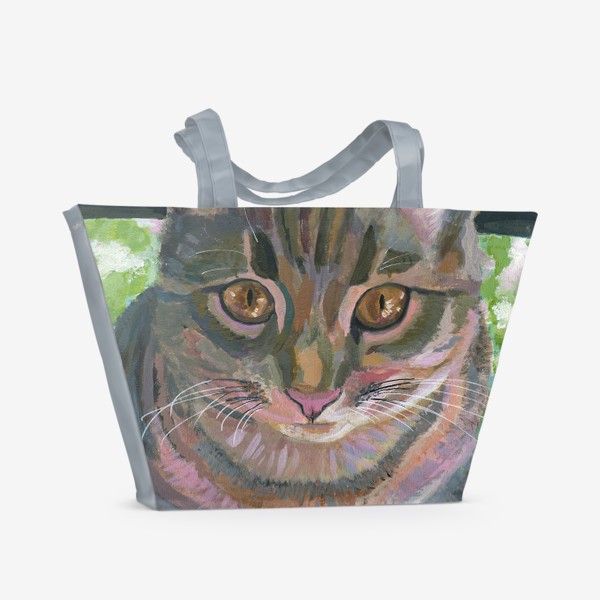Пляжная сумка «серый кот»