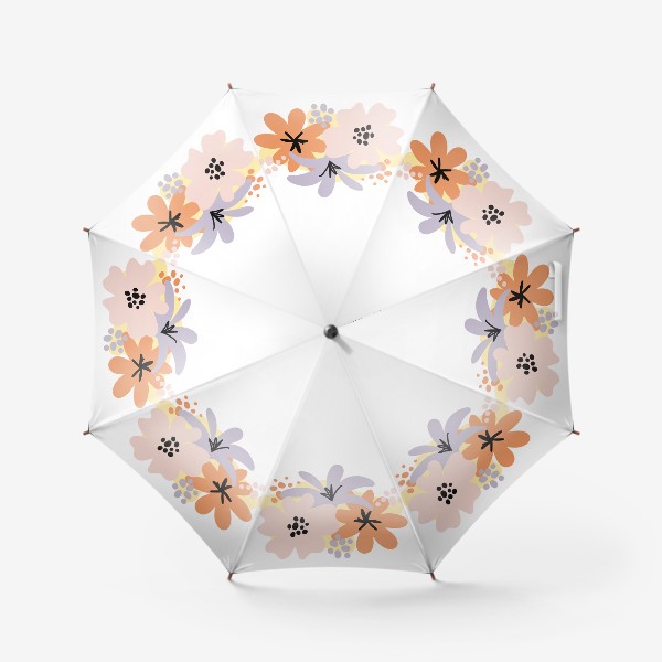 Зонт « «Цветочный графический дизайн. Абстрактный минимальный цветок, нарисованный от руки.»»