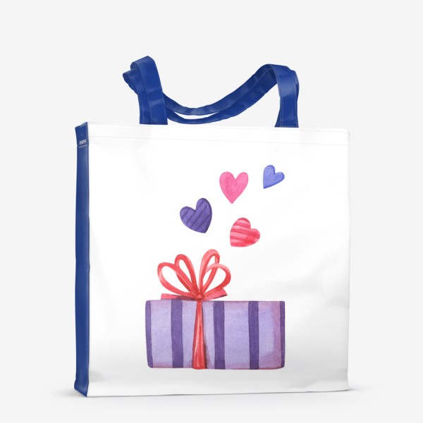 Сумка-шоппер «Подарок с сердечками. День влюбленных»