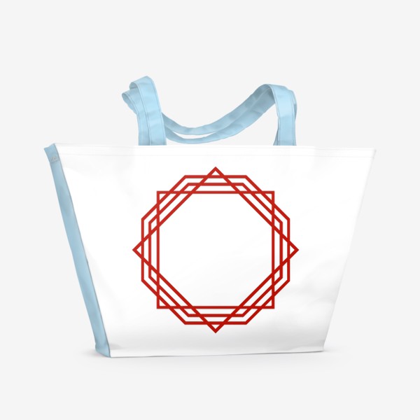 Пляжная сумка «Красный орнамент»