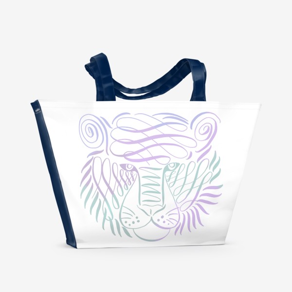 Пляжная сумка «Тигр каллиграфия»