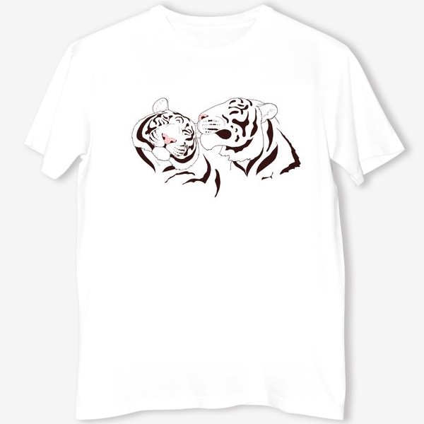 Футболка «пара белых тигров»