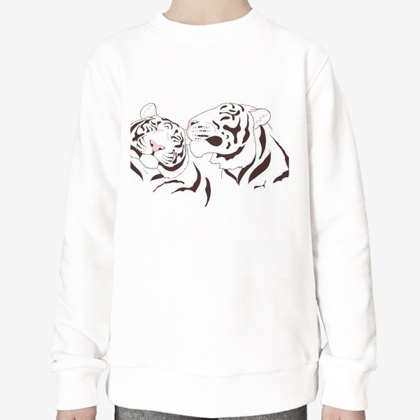 Свитшот «пара белых тигров»