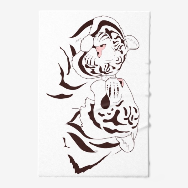 Полотенце «пара белых тигров»