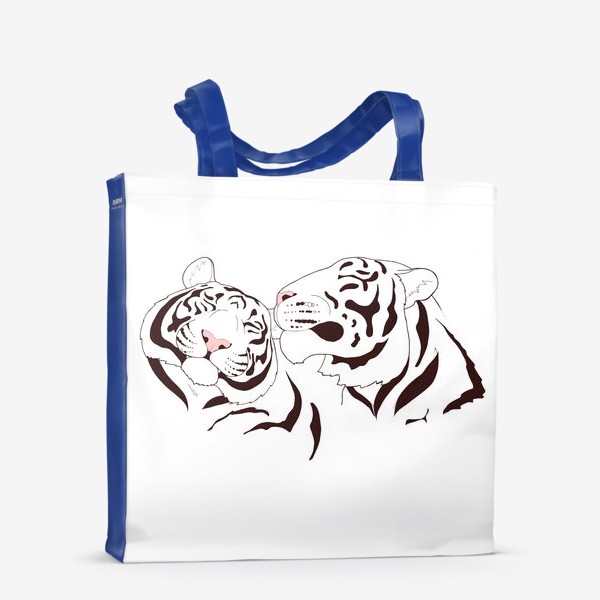 Сумка-шоппер «пара белых тигров»