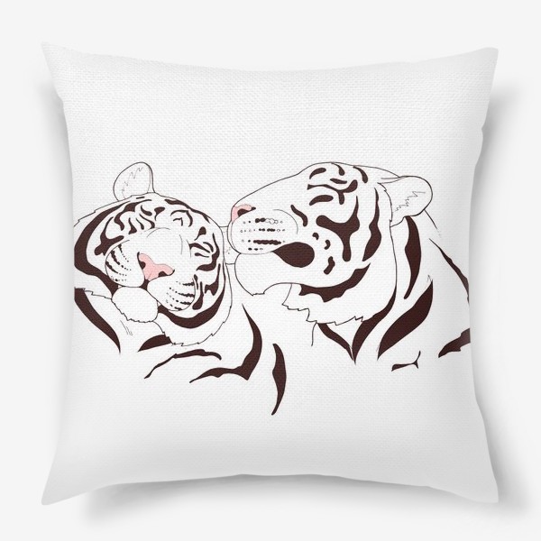 Подушка «пара белых тигров»