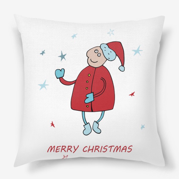 Подушка «Дед мороз поздравляет с новым годом»