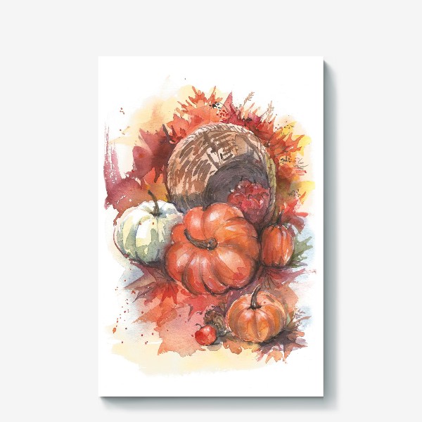 Холст «Осенний натюрморт с тыквами. Halloween»