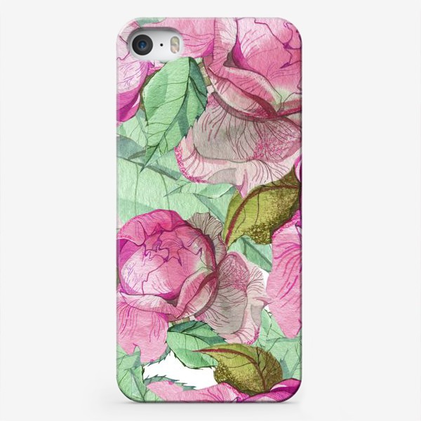 Чехол iPhone «Пионы розовые»