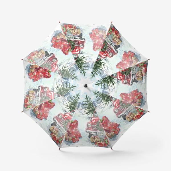Зонт «Новогодняя иллюстрация»
