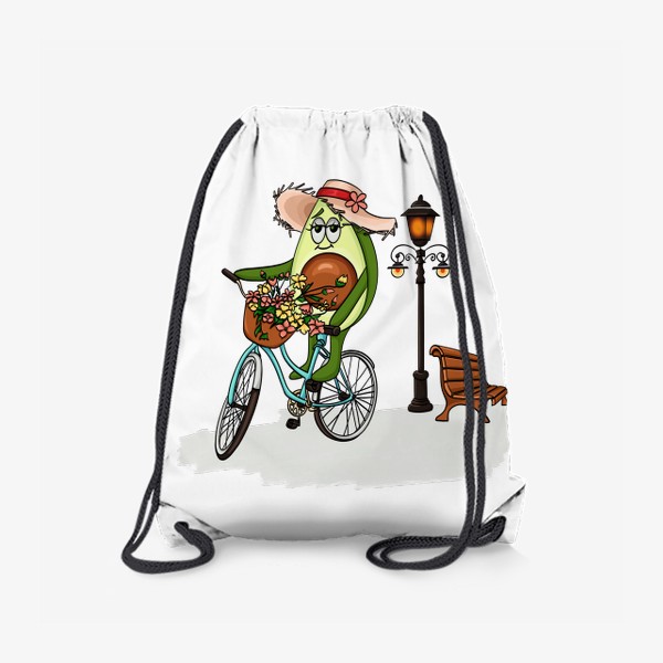 Рюкзак «Авокадо на велосипеде «прованс» ( серия: жизнь авокадо )»