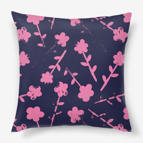 Подушка «Розовые цветы гранж»