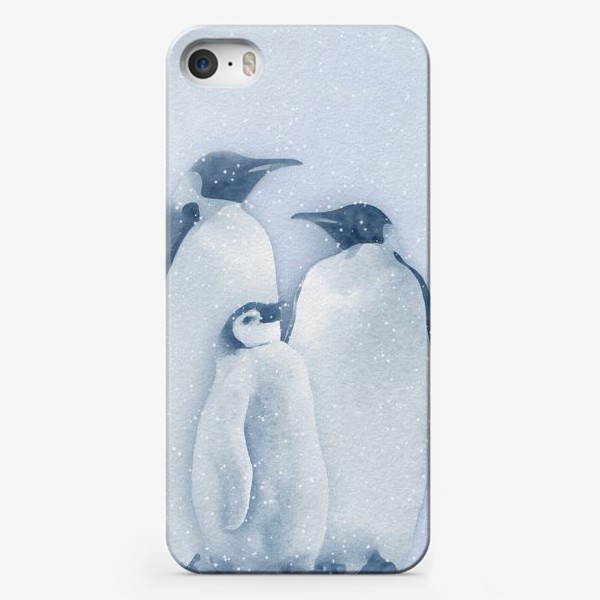 Чехол iPhone «Пингвины. Семья.»