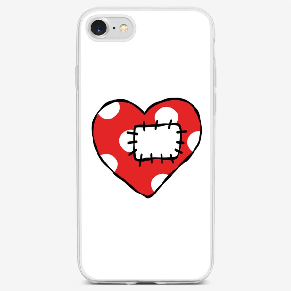 Чехол iPhone «Красное сердце с заплаткой»