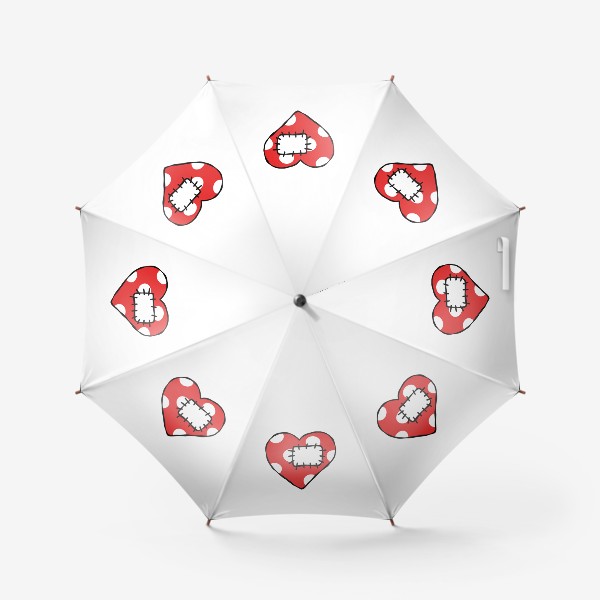 Зонт «Красное сердце с заплаткой»