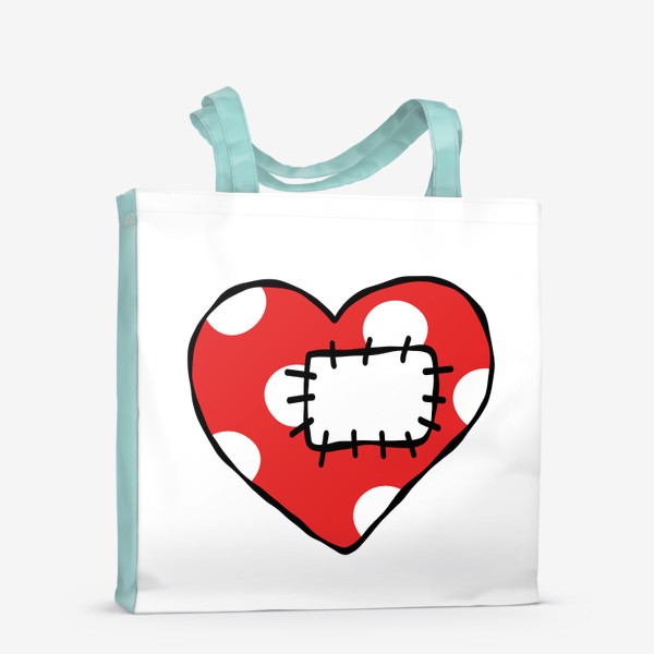 Сумка-шоппер «Красное сердце с заплаткой»