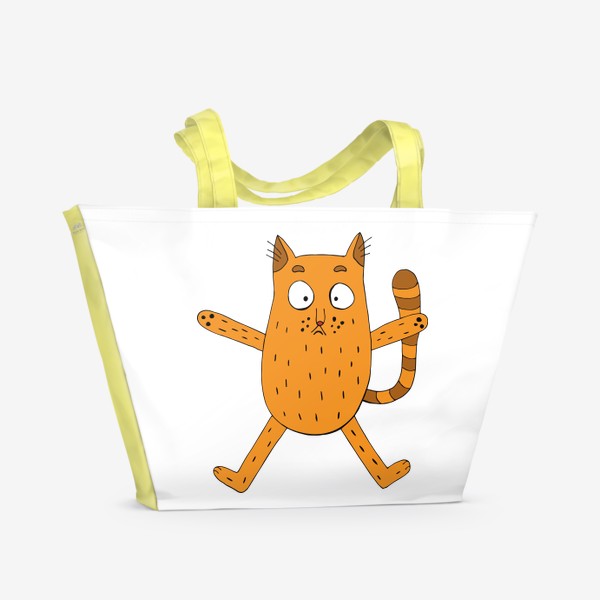 Пляжная сумка «Рыжий смешной кот»