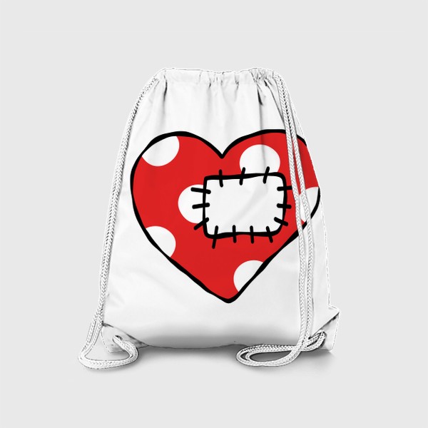 Рюкзак «Красное сердце с заплаткой»