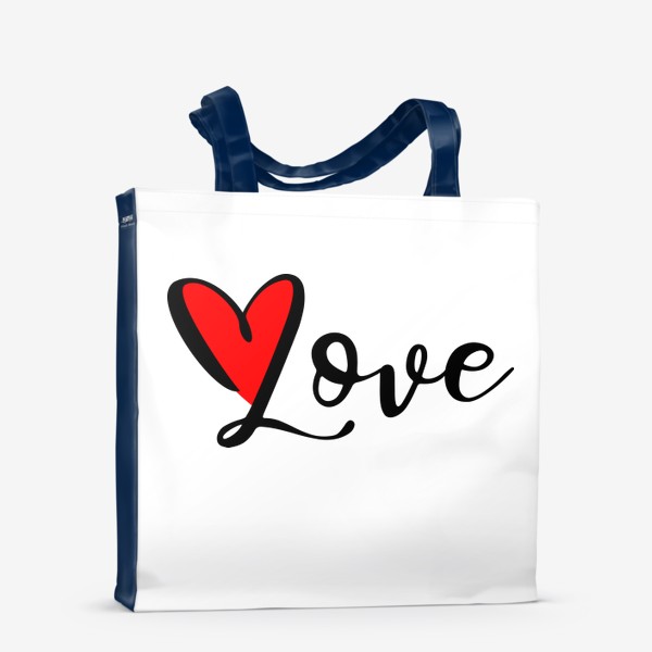 Сумка-шоппер «красивая надпись Love. Красное сердце»