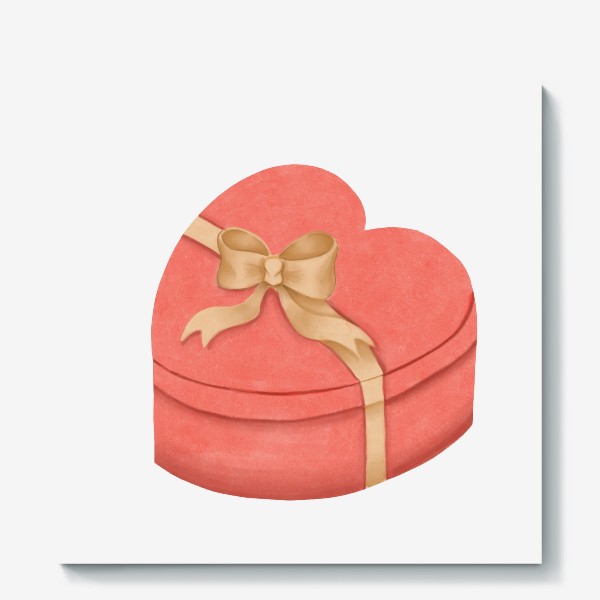 Холст «Коробка в форме сердца. День Святого Валентина.»